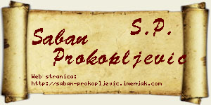 Šaban Prokopljević vizit kartica